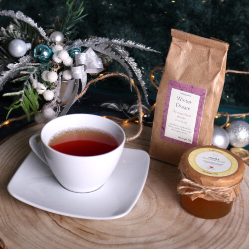 COZY HONEY zestaw świąteczny filiżanka herbata miód