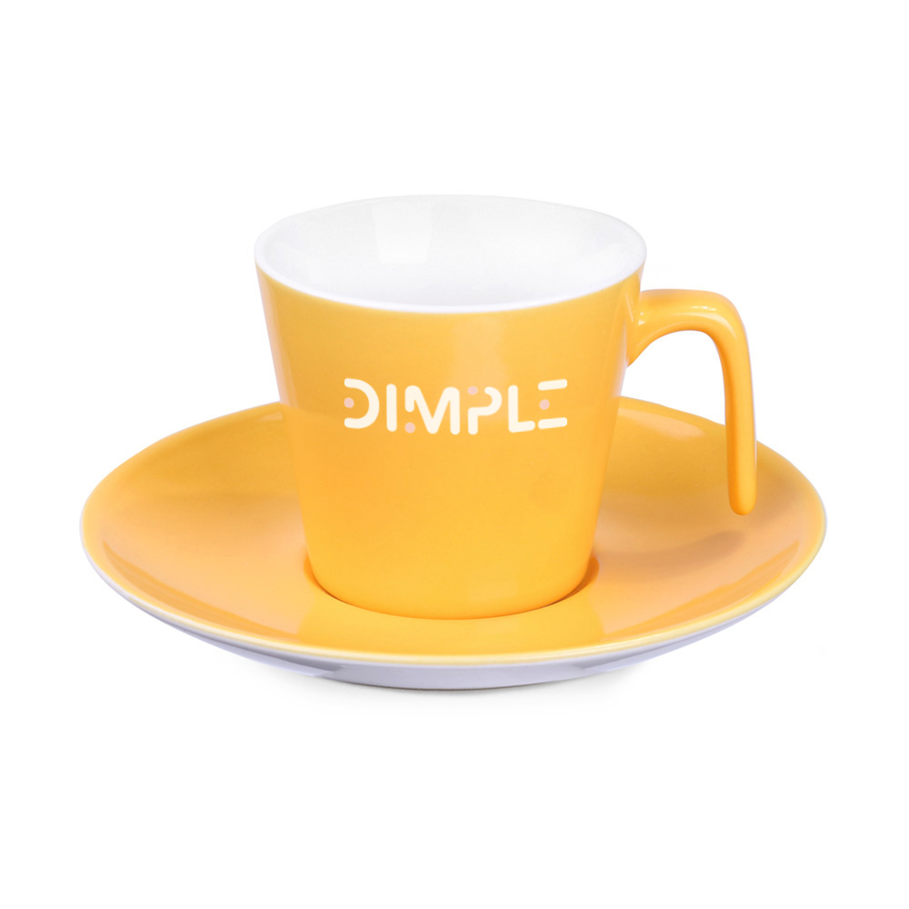 filiżanka reklamowa żółta z logo